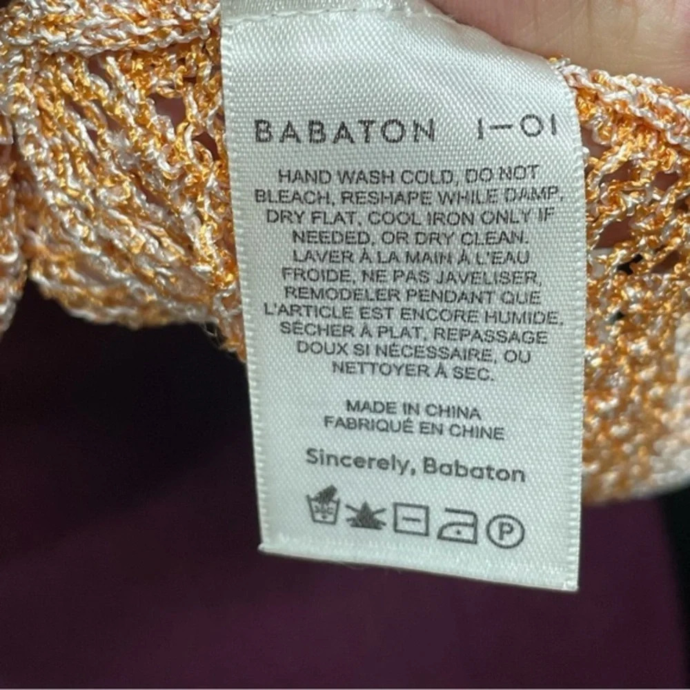 Babaton orange loose knit summer top - Picture 3 of 6
